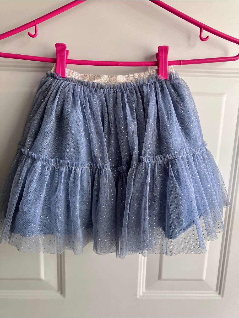Blue gold sparkle polka dots tulle tutu 4T 5T